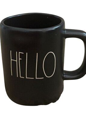 Rae Dunn 'HELLO' Artisan Collection by Magenta Matte Black  Mug 18 oz